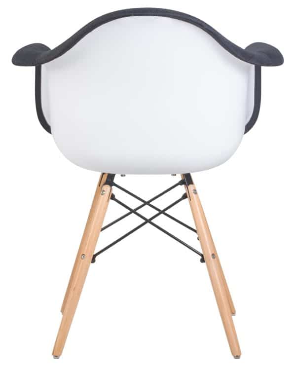 Стул обеденный DOBRIN DAW ROSS, ножки светлый бук, сиденье 012 белый пластик, чёрная ткань — изображение 5