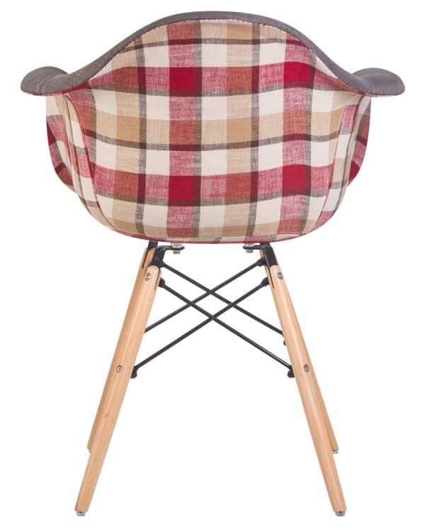 Стул обеденный DOBRIN DAW THOMAS, ножки светлый бук, сиденье 010 яркая клетка, серая ткань — изображение 5