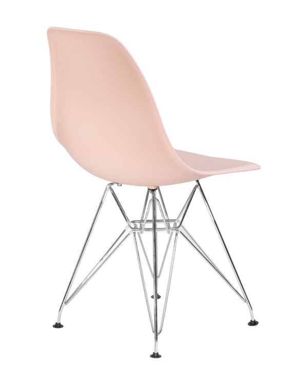 Стул обеденный DOBRIN DSR, ножки хром, цвет светло-розовый (PK-02) — изображение 4