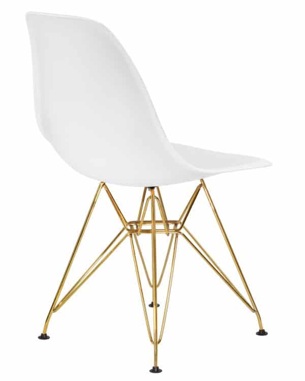 Стул обеденный DOBRIN DSR, ножки золотые, цвет белый (W-02) — изображение 4