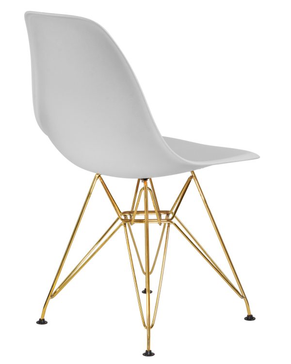 Стул обеденный DOBRIN DSR, ножки золотые, цвет светло-серый (GR-01) — изображение 4