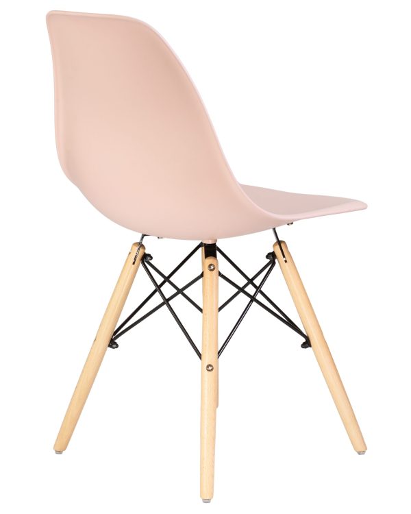Стул обеденный DOBRIN DSW, ножки светлый бук, цвет светло-розовый (PK-02) — изображение 4