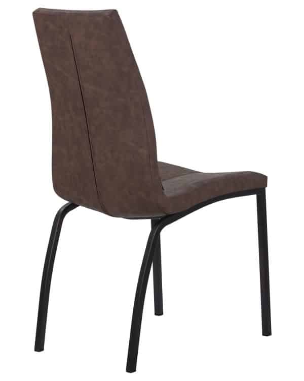 Стул обеденный DOBRIN MARK, черные ножки, коричневая винтажная экокожа (RU-05) — изображение 4