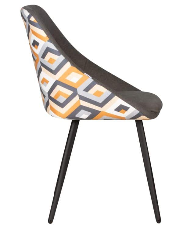 Стул обеденный DOBRIN MARKUS, ЭМАЛЬ ЧЕРНЫЙ МУАР ткань Candy Graphite+Escada Ochre — изображение 3