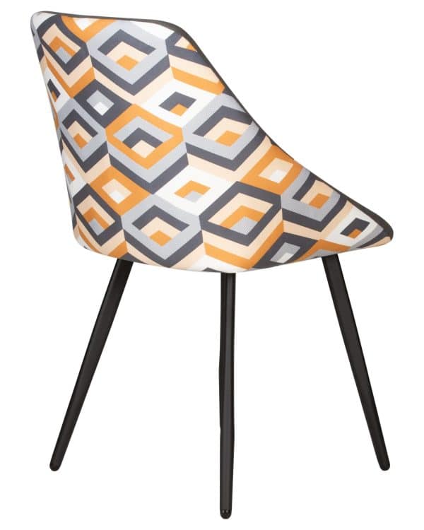 Стул обеденный DOBRIN MARKUS, ЭМАЛЬ ЧЕРНЫЙ МУАР ткань Candy Graphite+Escada Ochre — изображение 4