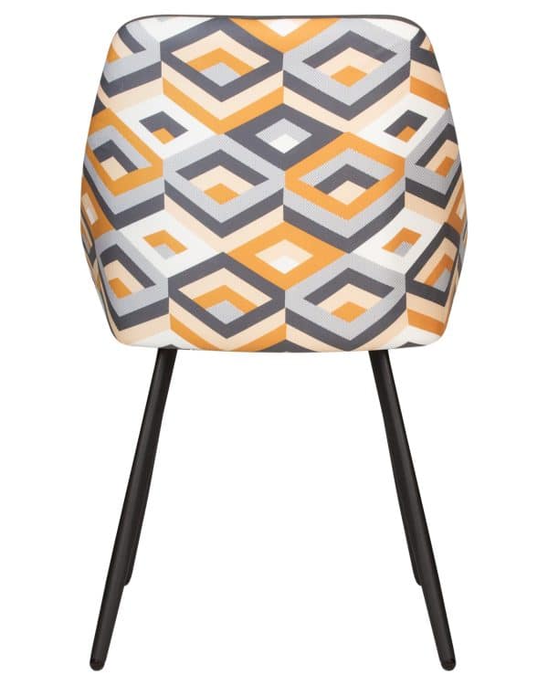 Стул обеденный DOBRIN MARKUS, ЭМАЛЬ ЧЕРНЫЙ МУАР ткань Candy Graphite+Escada Ochre — изображение 5