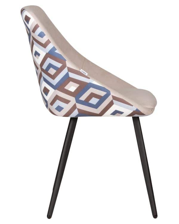 Стул обеденный DOBRIN MARKUS, ЭМАЛЬ ЧЕРНЫЙ МУАР ткань Candy Silver+Escada Ocean — изображение 3