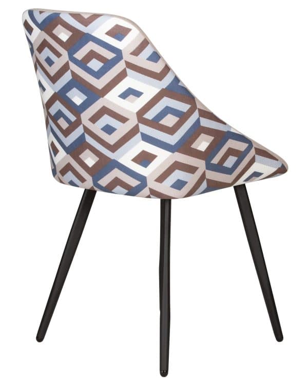 Стул обеденный DOBRIN MARKUS, ЭМАЛЬ ЧЕРНЫЙ МУАР ткань Candy Silver+Escada Ocean — изображение 4