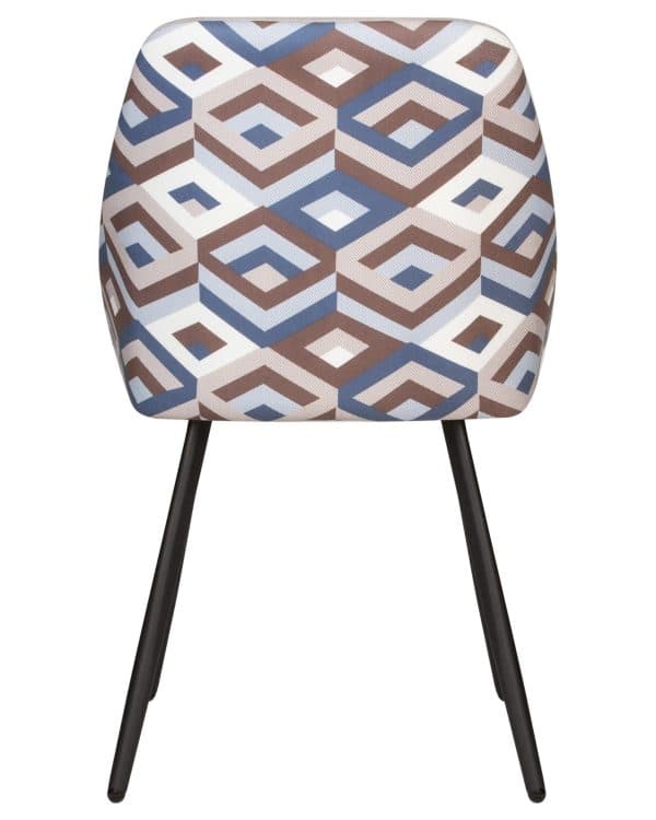 Стул обеденный DOBRIN MARKUS, ЭМАЛЬ ЧЕРНЫЙ МУАР ткань Candy Silver+Escada Ocean — изображение 5