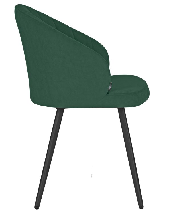 Стул обеденный DOBRIN NAOMI, ЭМАЛЬ ЧЕРНЫЙ МУАР велюр Catania Izumrud — изображение 3