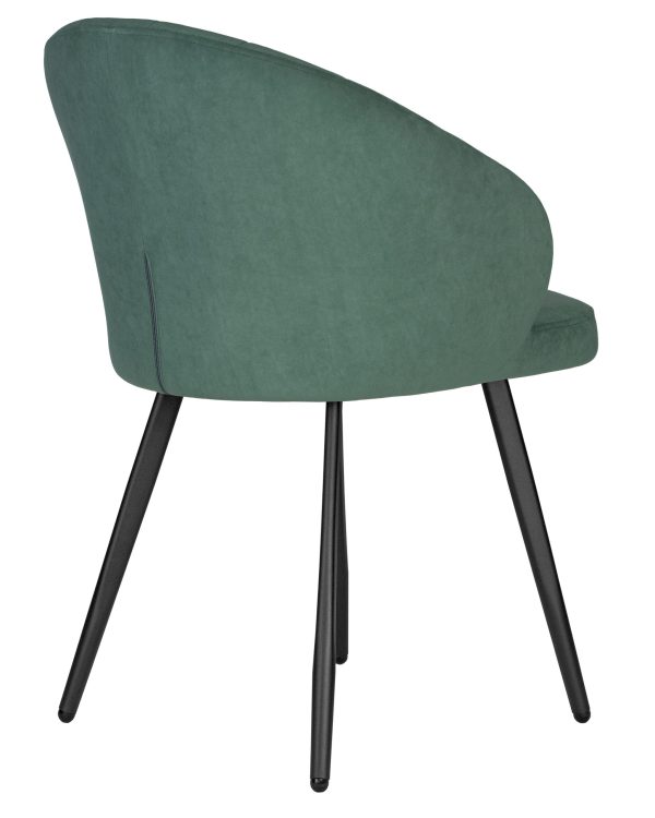 Стул обеденный DOBRIN NAOMI, ЭМАЛЬ ЧЕРНЫЙ МУАР велюр Catania Izumrud — изображение 4