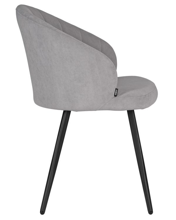 Стул обеденный DOBRIN NAOMI, ЭМАЛЬ ЧЕРНЫЙ МУАР велюр Catania Smoke — изображение 3