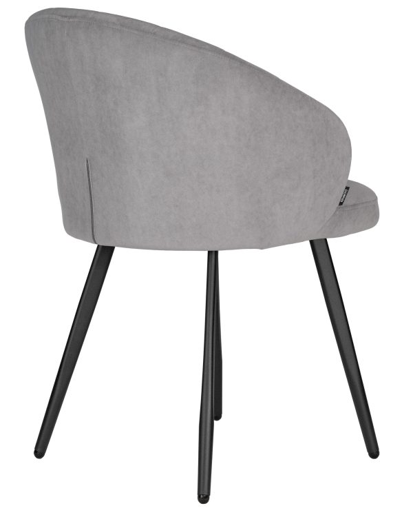 Стул обеденный DOBRIN NAOMI, ЭМАЛЬ ЧЕРНЫЙ МУАР велюр Catania Smoke — изображение 4