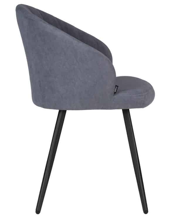 Стул обеденный DOBRIN NAOMI, ЭМАЛЬ ЧЕРНЫЙ МУАР велюр Catania Steel — изображение 3