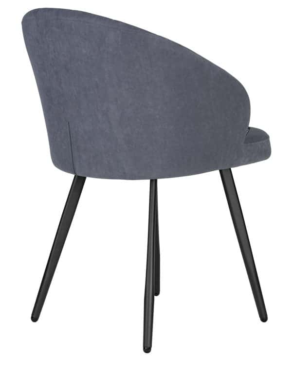 Стул обеденный DOBRIN NAOMI, ЭМАЛЬ ЧЕРНЫЙ МУАР велюр Catania Steel — изображение 4