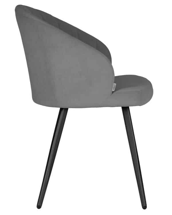 Стул обеденный DOBRIN NAOMI, ЭМАЛЬ ЧЕРНЫЙ МУАР велюр Catania Stone — изображение 3