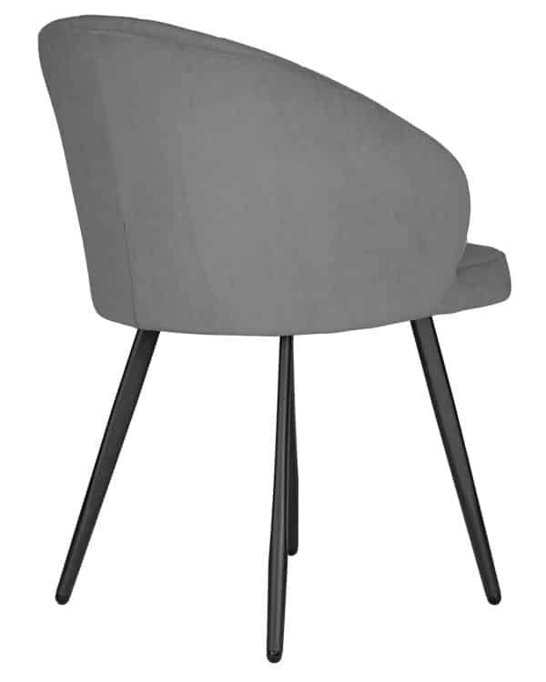 Стул обеденный DOBRIN NAOMI, ЭМАЛЬ ЧЕРНЫЙ МУАР велюр Catania Stone — изображение 4
