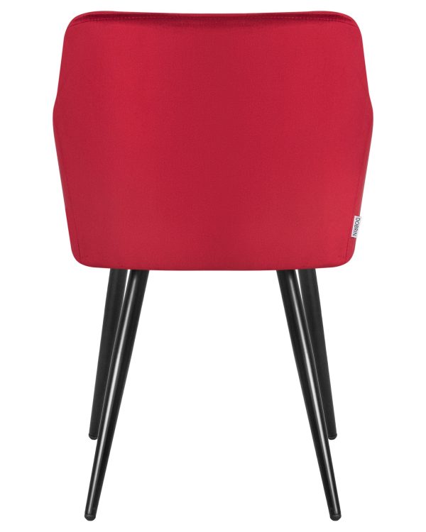 Стул обеденный DOBRIN ROBERT, черные матовые ножки, велюр V108-37 Бордовый — изображение 5