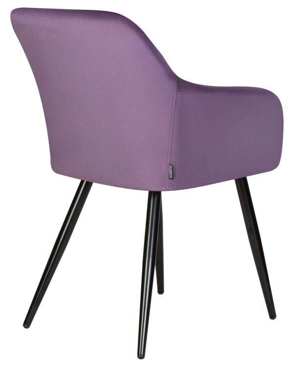Стул обеденный DOBRIN ROBERT, черные матовые ножки, велюр V108-45 Темно-фиолетовый — изображение 4