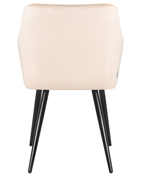Стул обеденный DOBRIN ROBERT, черные матовые ножки, велюр V108-98 Бежевый — изображение 5