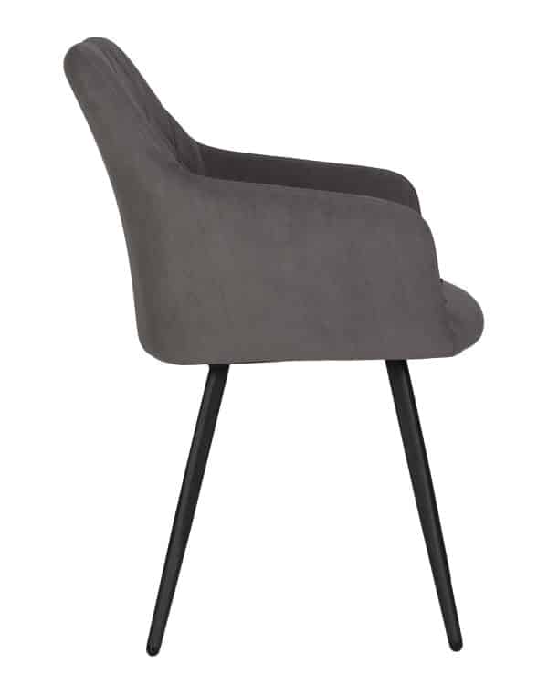 Стул обеденный DOBRIN ROBY, ЭМАЛЬ ЧЕРНЫЙ МУАР велюр Catania Chocolate — изображение 3