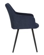 Стул обеденный DOBRIN ROBY, ЭМАЛЬ ЧЕРНЫЙ МУАР велюр Catania Dark Blue — изображение 3