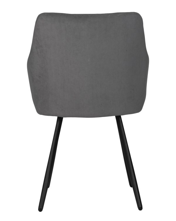 Стул обеденный DOBRIN ROBY, ЭМАЛЬ ЧЕРНЫЙ МУАР велюр Catania Silver — изображение 5