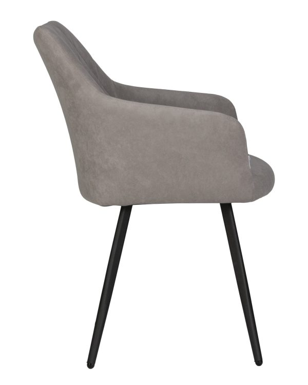 Стул обеденный DOBRIN ROBY, ЭМАЛЬ ЧЕРНЫЙ МУАР велюр Catania Smoke — изображение 3