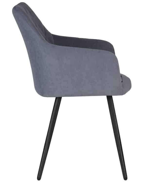 Стул обеденный DOBRIN ROBY, ЭМАЛЬ ЧЕРНЫЙ МУАР велюр Catania Steel — изображение 3