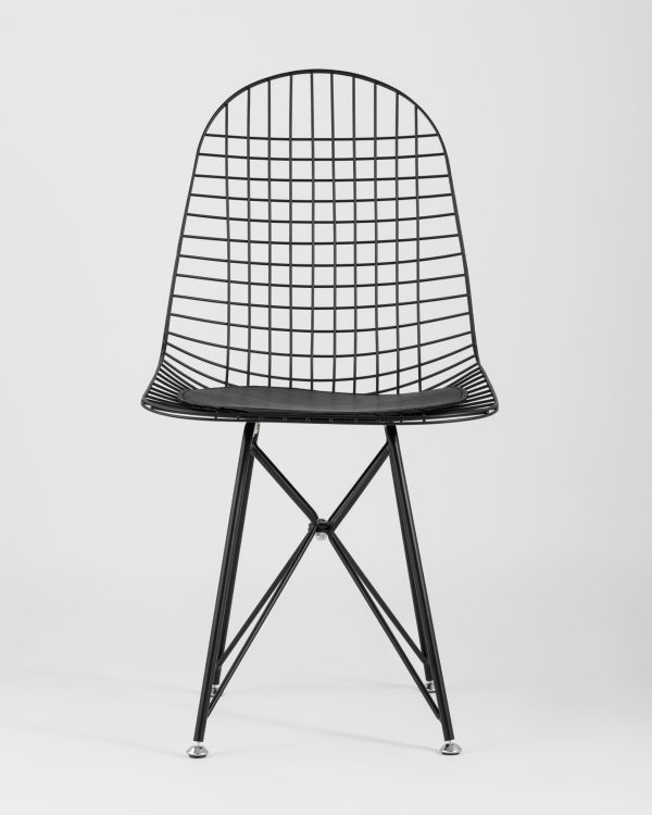 Стул обеденный Eiffel черный с черной подушкой 4 шт — изображение 3