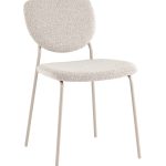 Стул обеденный Gigi серо-бежевый букле кремовые ножки