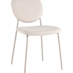 Стул обеденный Gigi шенилл бежевый кремовые ножки