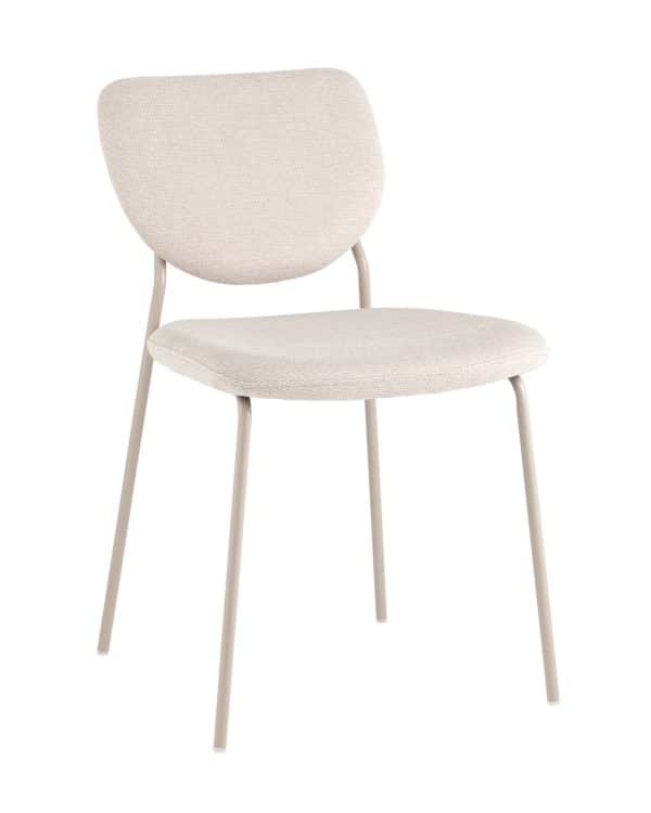 Стул обеденный Gigi шенилл бежевый кремовые ножки