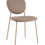 Стул обеденный Gigi шенилл коричневый розовые ножки