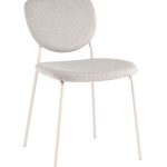 Стул обеденный Gigi шенилл серый белые ножки