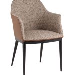 Стул обеденный Itan коричневый с коричневой экокожей