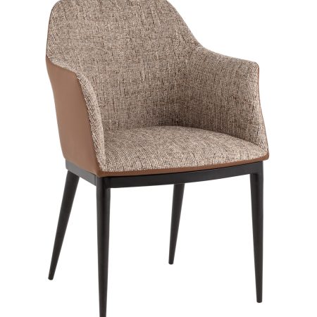 Стул обеденный Itan коричневый с коричневой экокожей