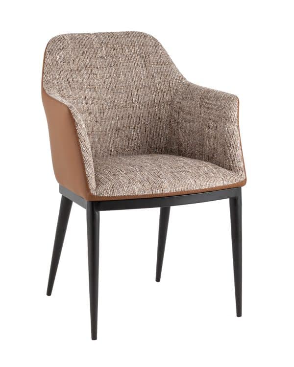 Стул обеденный Itan NC коричневый с коричневой экокожей