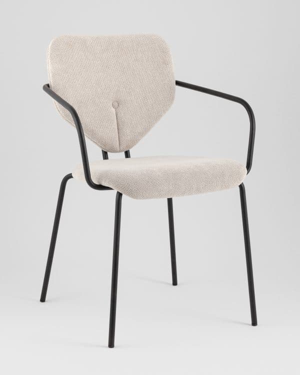 Стул обеденный Masey с подлокотниками бежевый — изображение 2