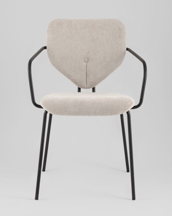 Стул обеденный Masey с подлокотниками бежевый — изображение 3