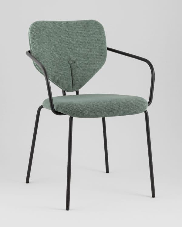 Стул обеденный Masey с подлокотниками зеленый — изображение 2