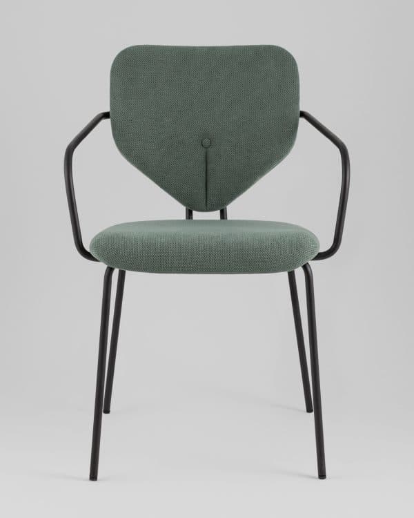 Стул обеденный Masey с подлокотниками зеленый — изображение 3