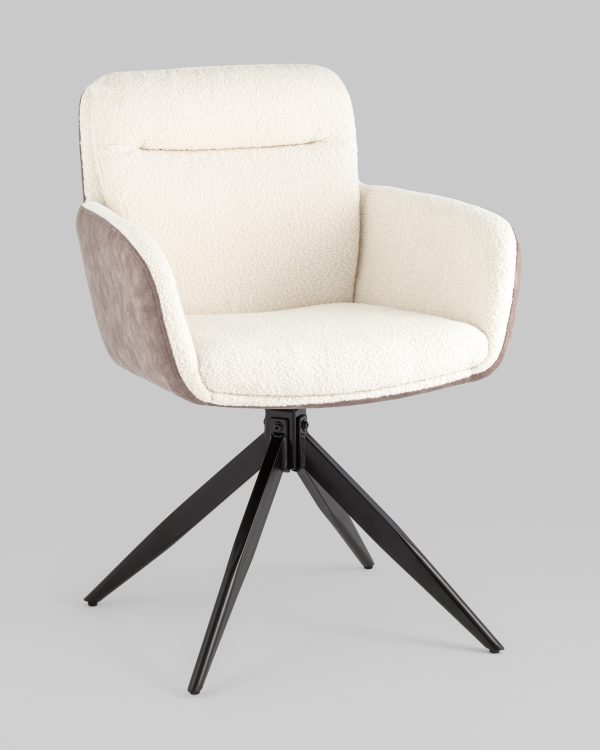 Стул обеденный Waldo молочный c бежевой экокожей — изображение 2