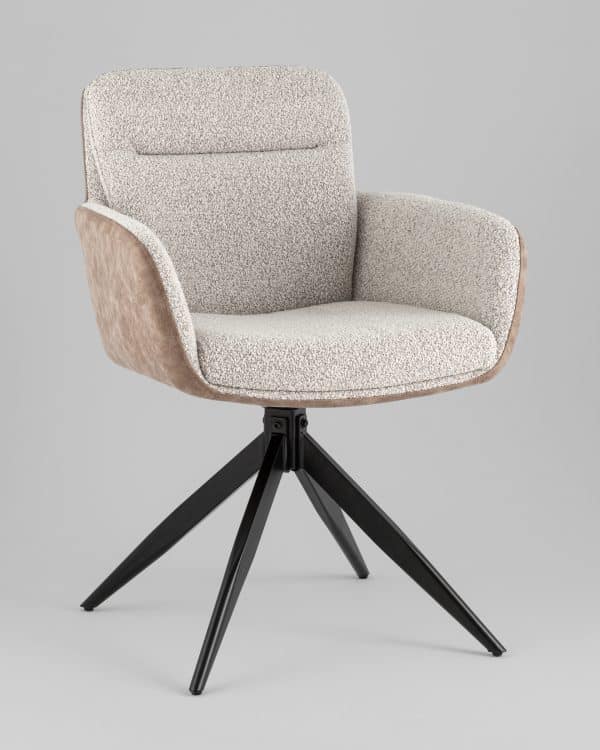 Стул обеденный Waldo светло-серый c бежевой экокожей — изображение 2