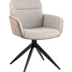 Стул обеденный Waldo светло-серый c бежевой экокожей