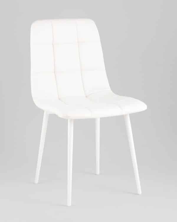 Стул Одди экокожа белый белые ножки — изображение 2