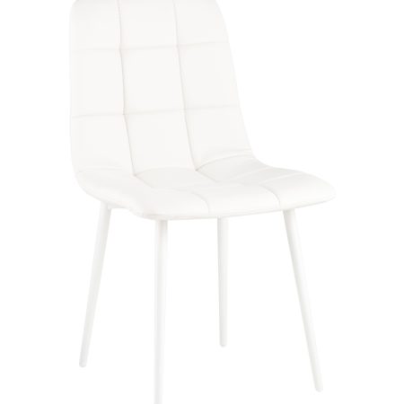Стул Одди экокожа белый белые ножки