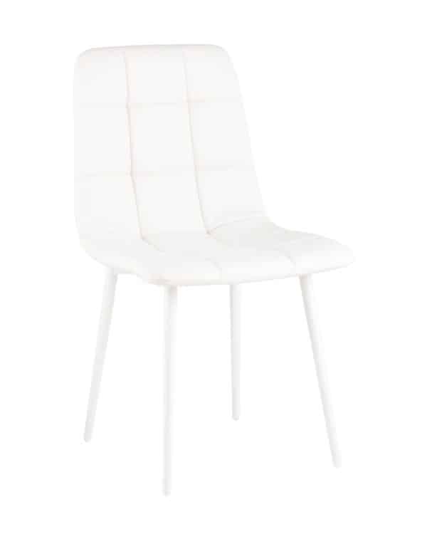 Стул Одди экокожа белый белые ножки