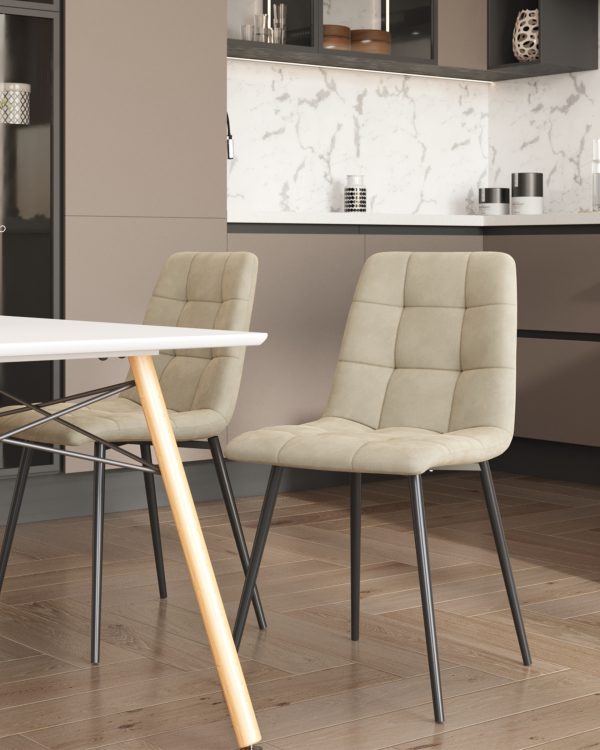 stul-oddi-veljur-bezhevyj-2 Стул Одди велюр бежевый — изображение 3