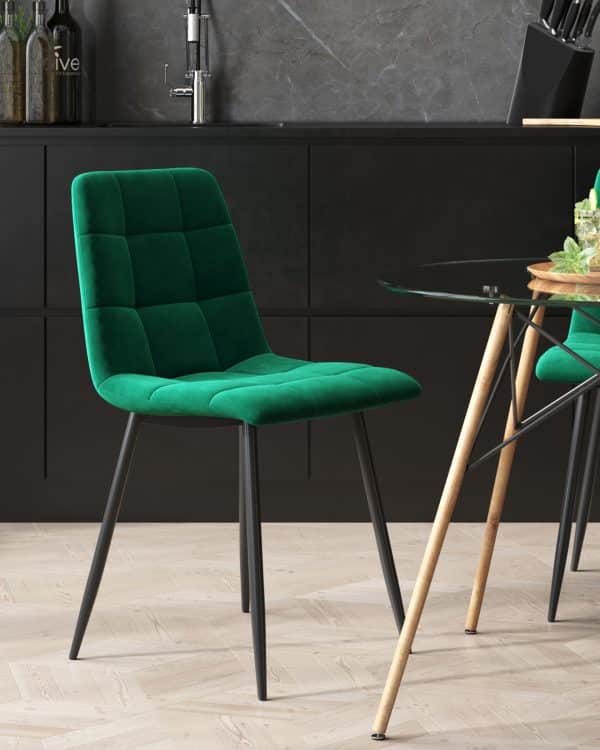 Стул Oliver велюр тёмно-зелёный — изображение 3